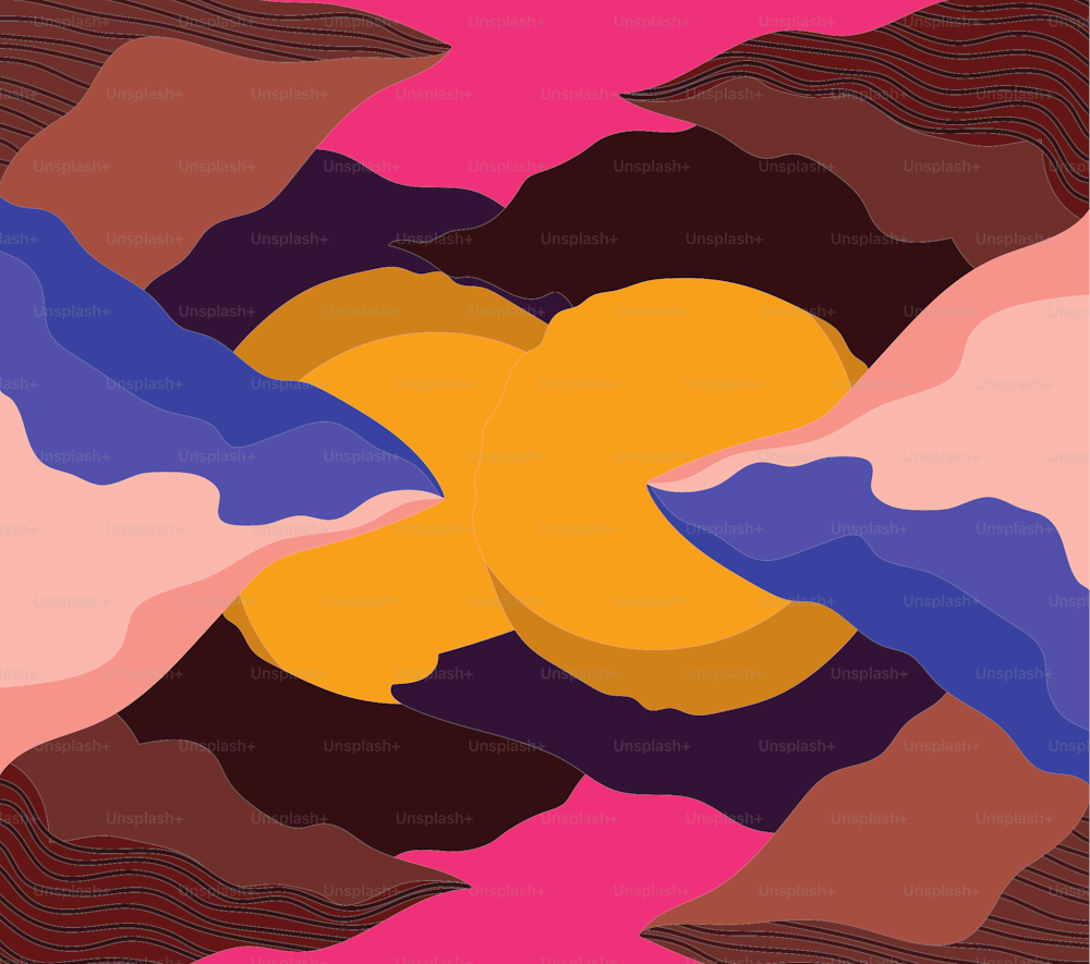 paisaje abstracto en forma de colinas valle contemporáneo y minimalista diseño de color ilustración vectorial