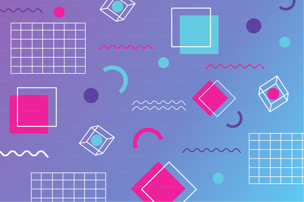 geometric abstract design trendy 80s 90s style background vector illustration