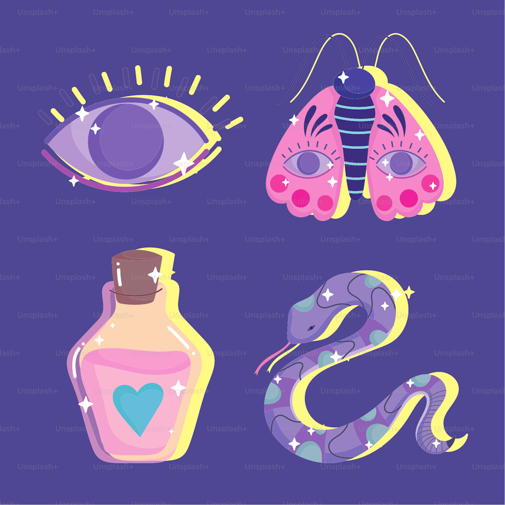 magic astrology potion snake set