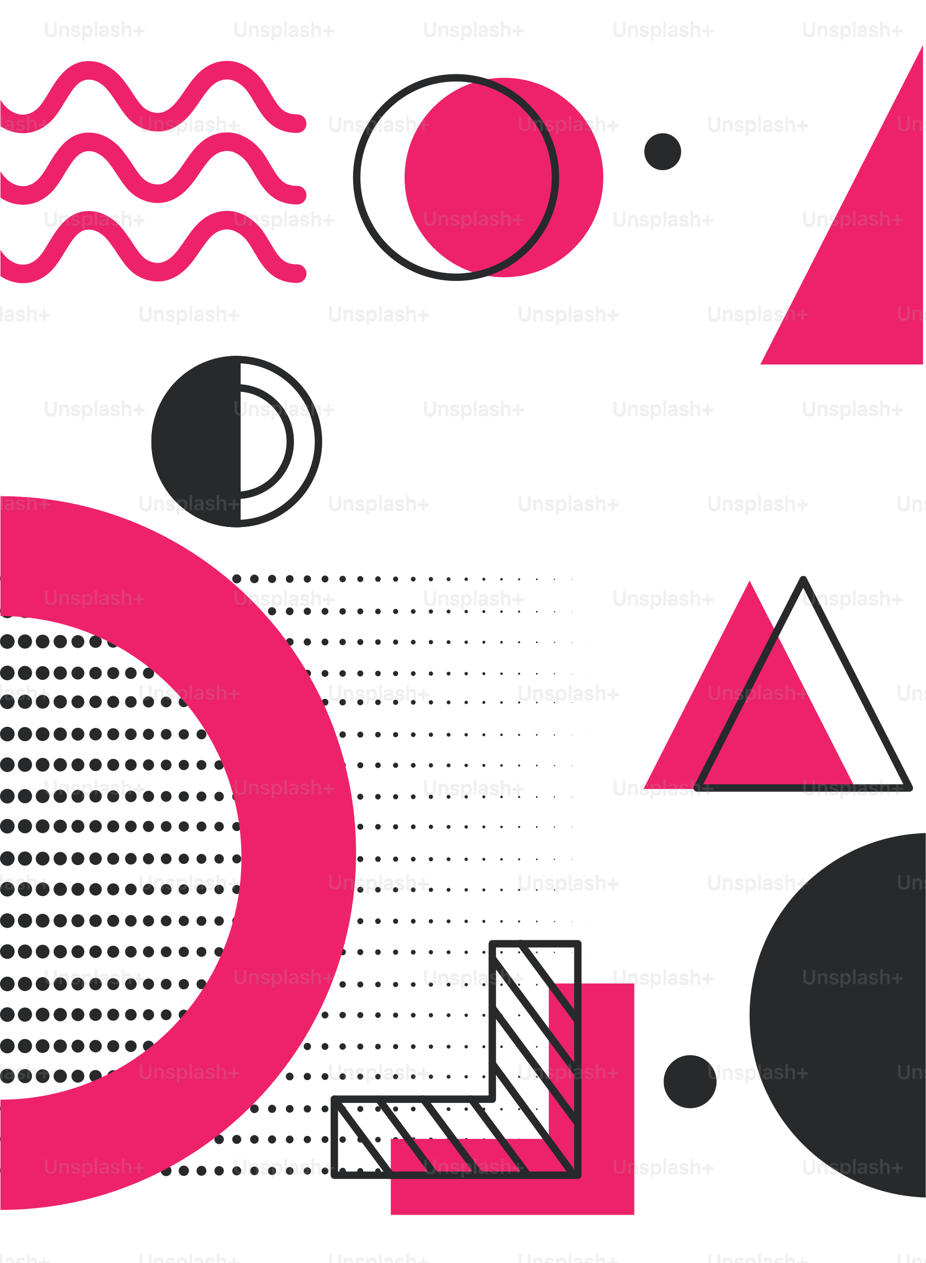 halftone geometric geometric shapes juxtaposed