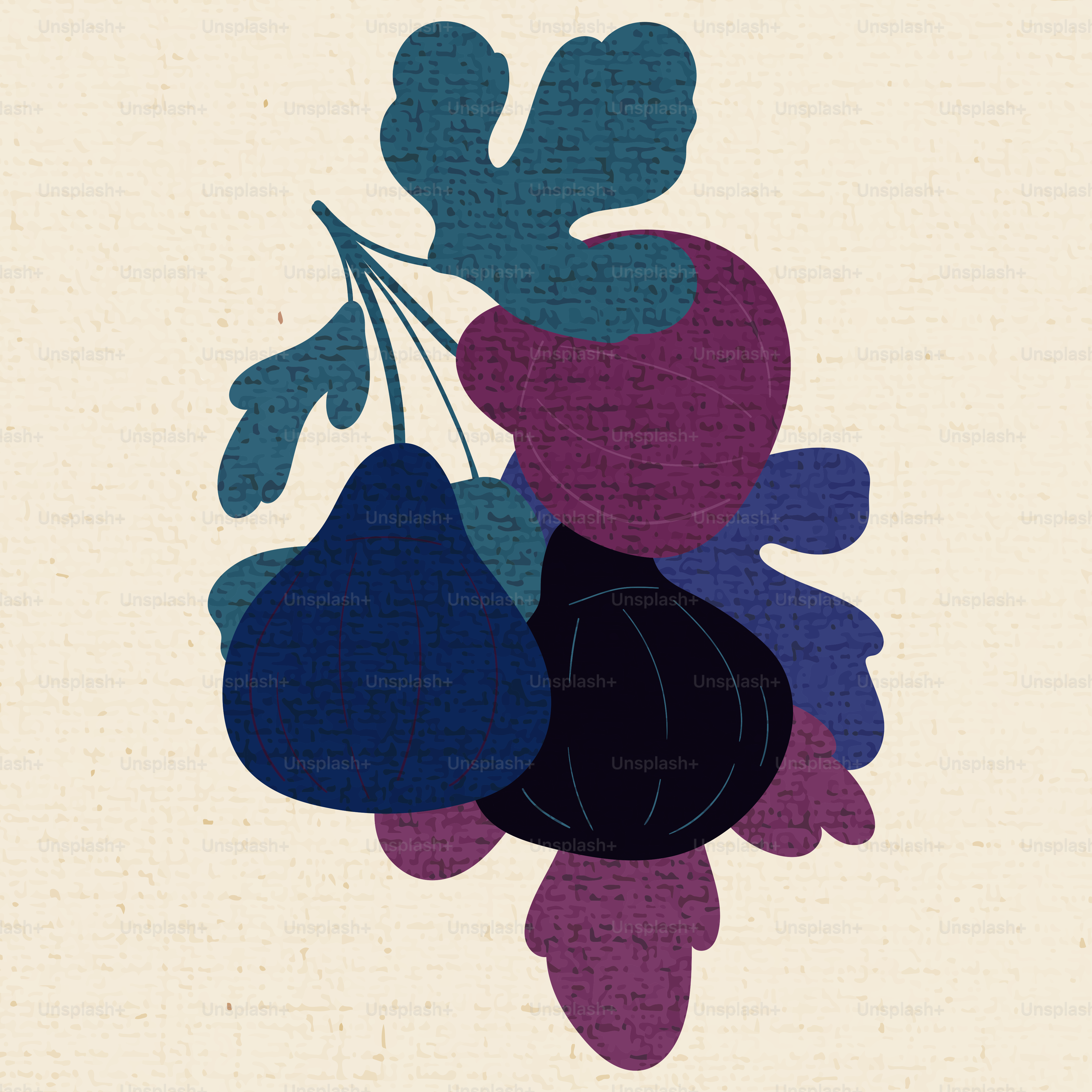 Vintage illustration of fruits in Japanese style. Poster for menu design, restaurant decor, grocery stores.