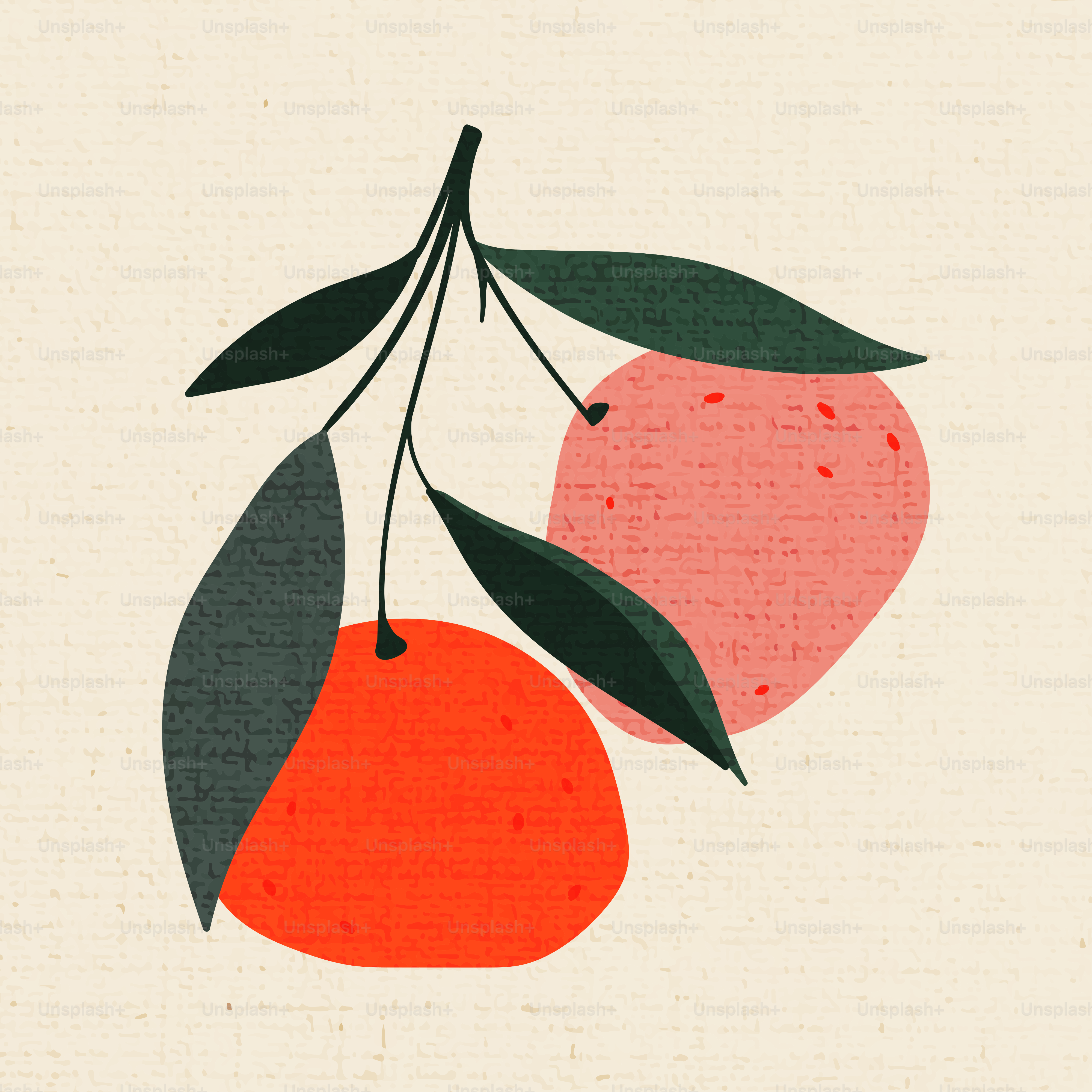 Ilustración vintage de frutas al estilo japonés. Cartel para diseño de menús, decoración de restaurantes, supermercados.