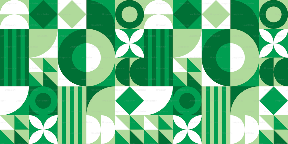 Festive geometric mosaic seamless pattern illustration with creative abstract shapes. Christmas season background print. Scandinavian minimalist shape texture, geometry collage.