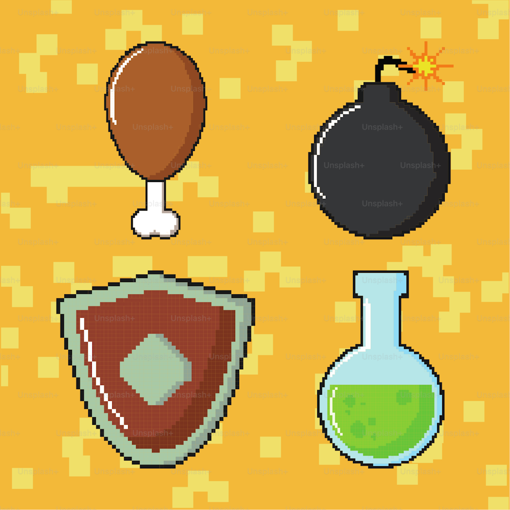 pixel art drawing icon collection