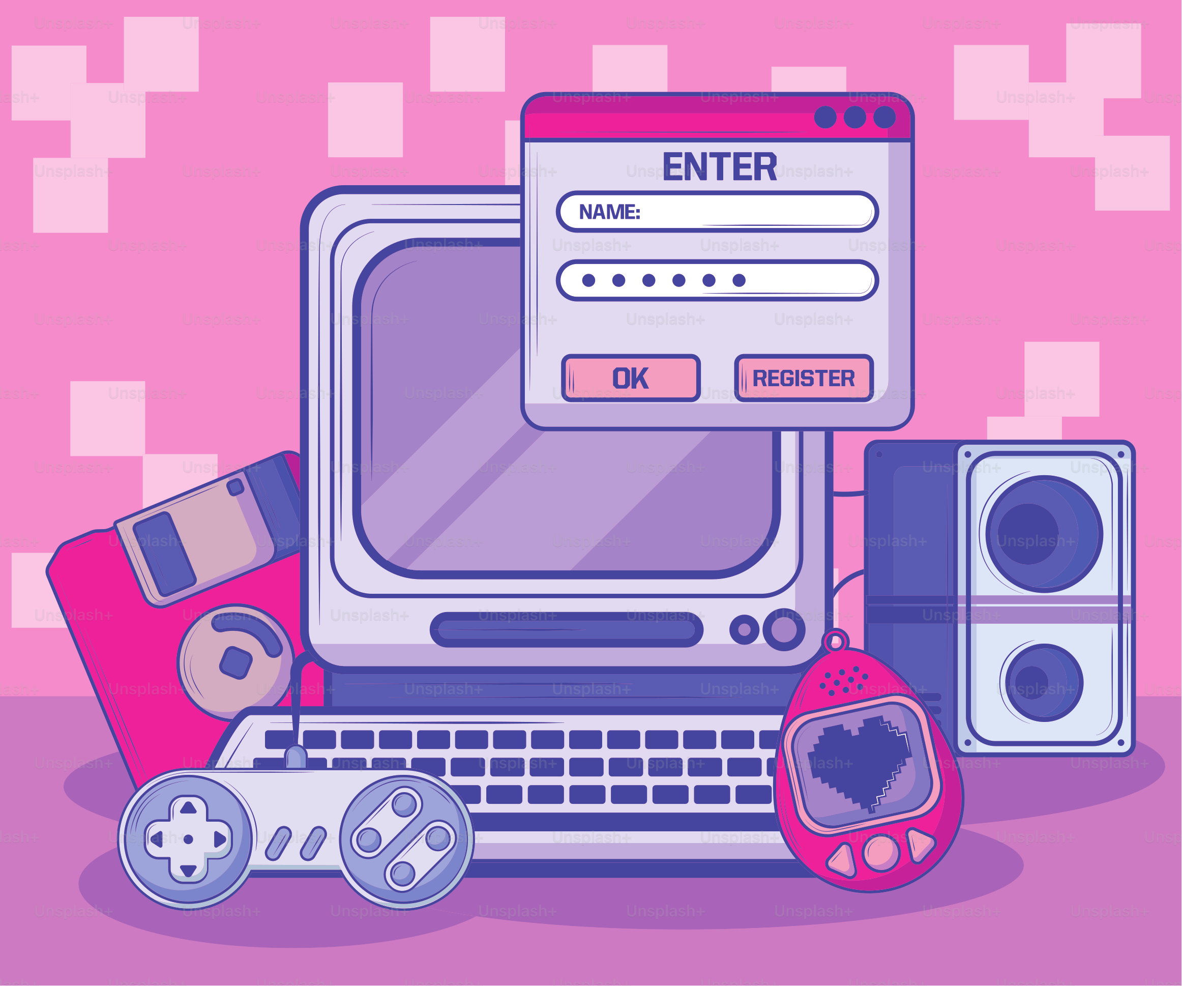 retro multimedia electronic entertainment gadgets