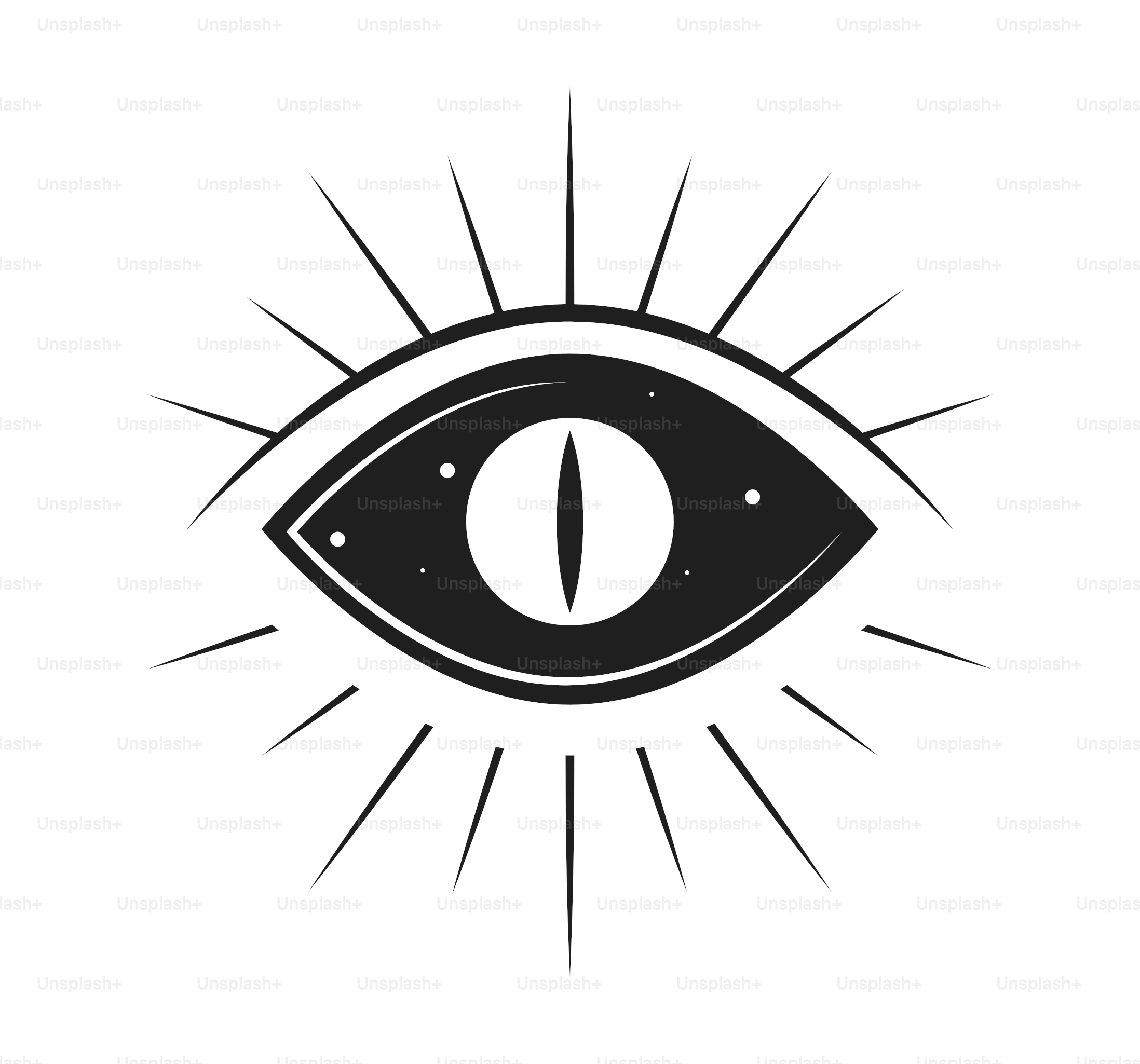 eyeball esoteric colorless icon isolated