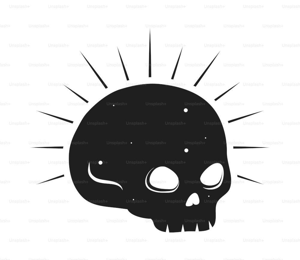 skull esoteric colorless icon isolated