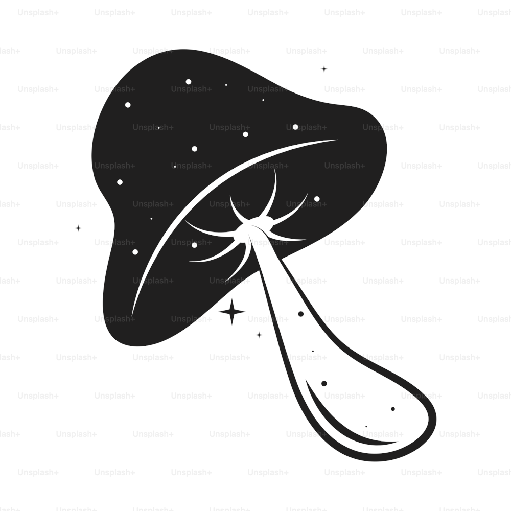 mushroom esoteric colorless icon isolated