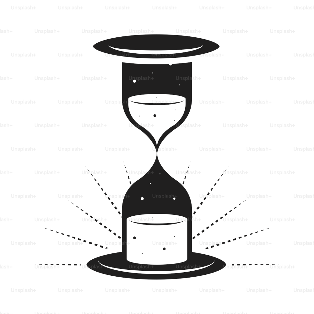 hourglass esoteric colorless icon isolated