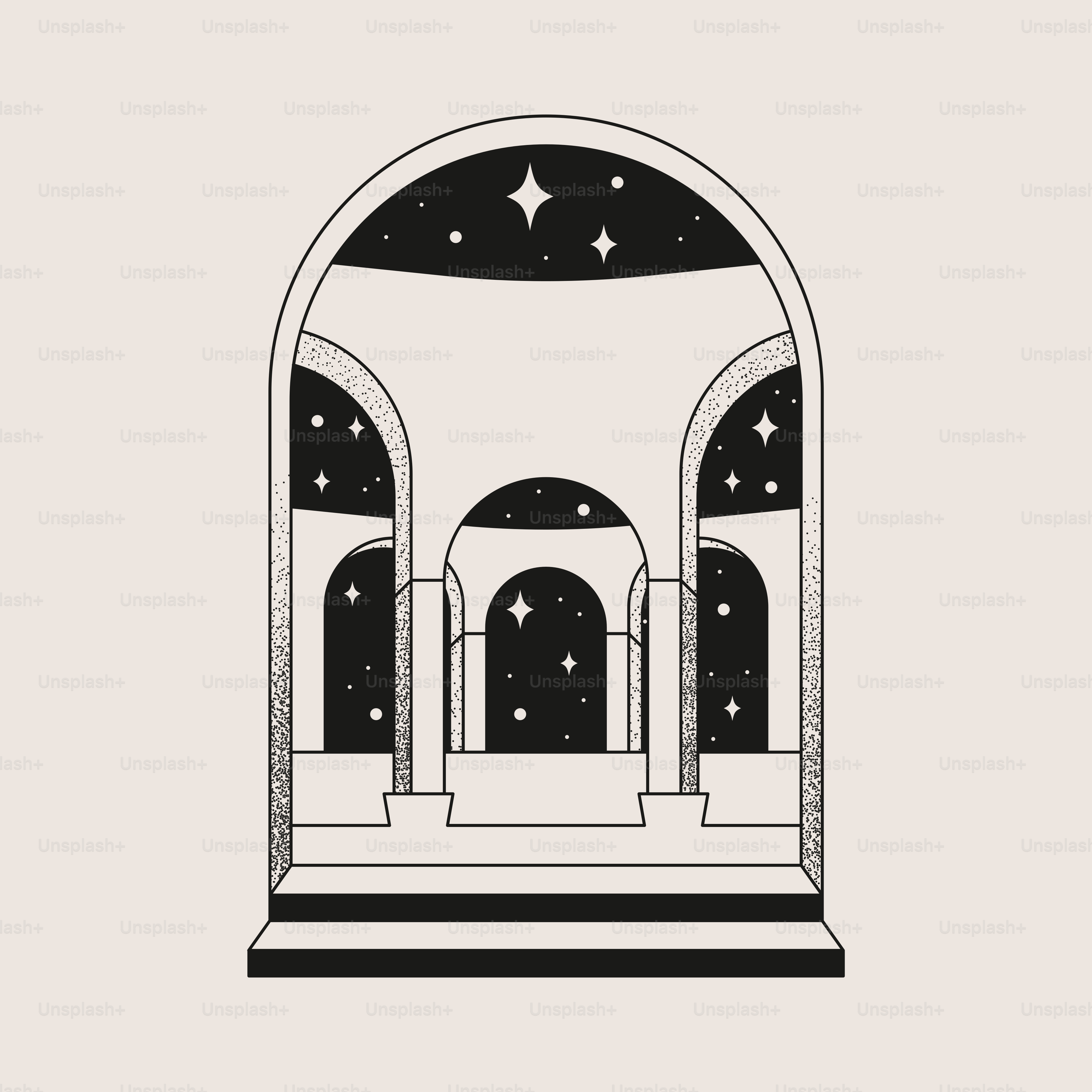 Stylish square illustration. Black element on a light background. Geometric ink pattern.