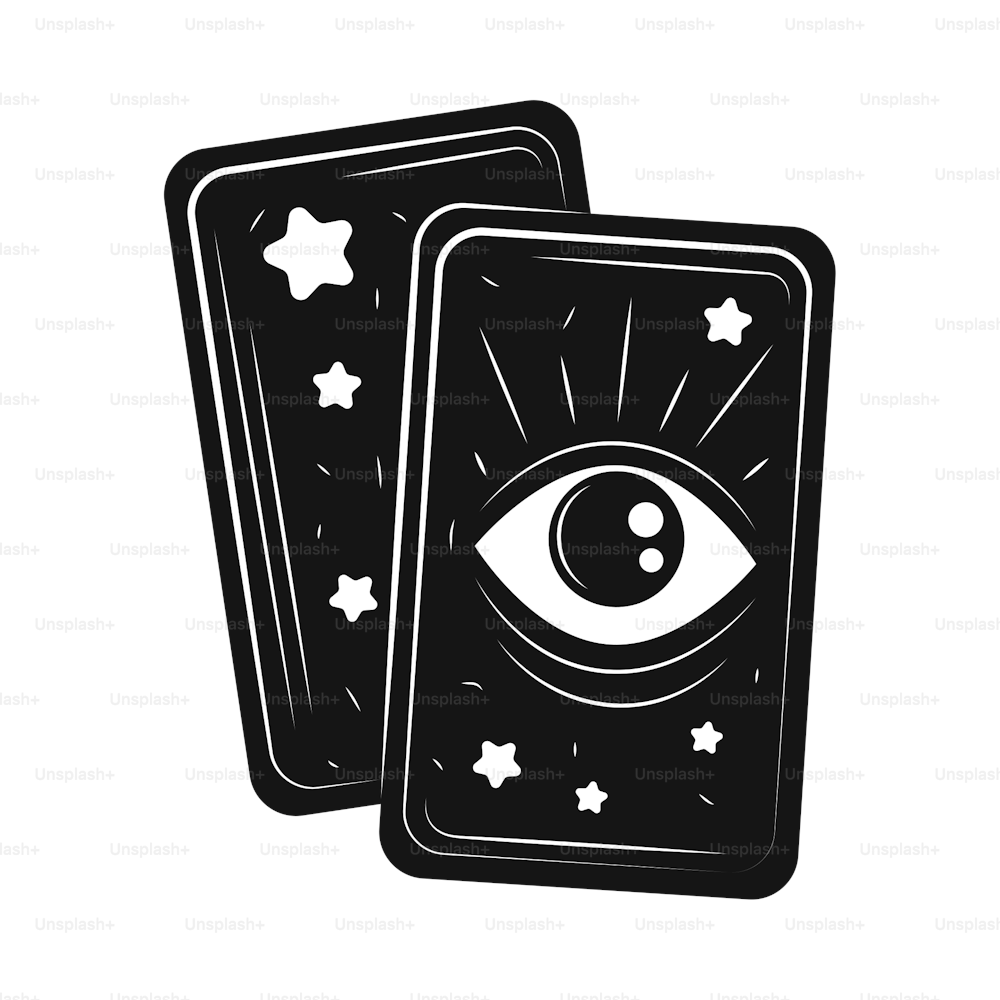 tarot deck colorless esoteric icon isolated