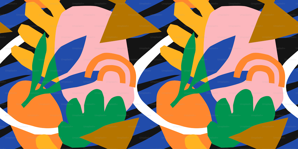 Patrón de costuras de forma orgánica abstracta con coloridos garabatos a mano alzada. Fondo de dibujos animados plano moderno, formas simples de la naturaleza en colores brillantes.