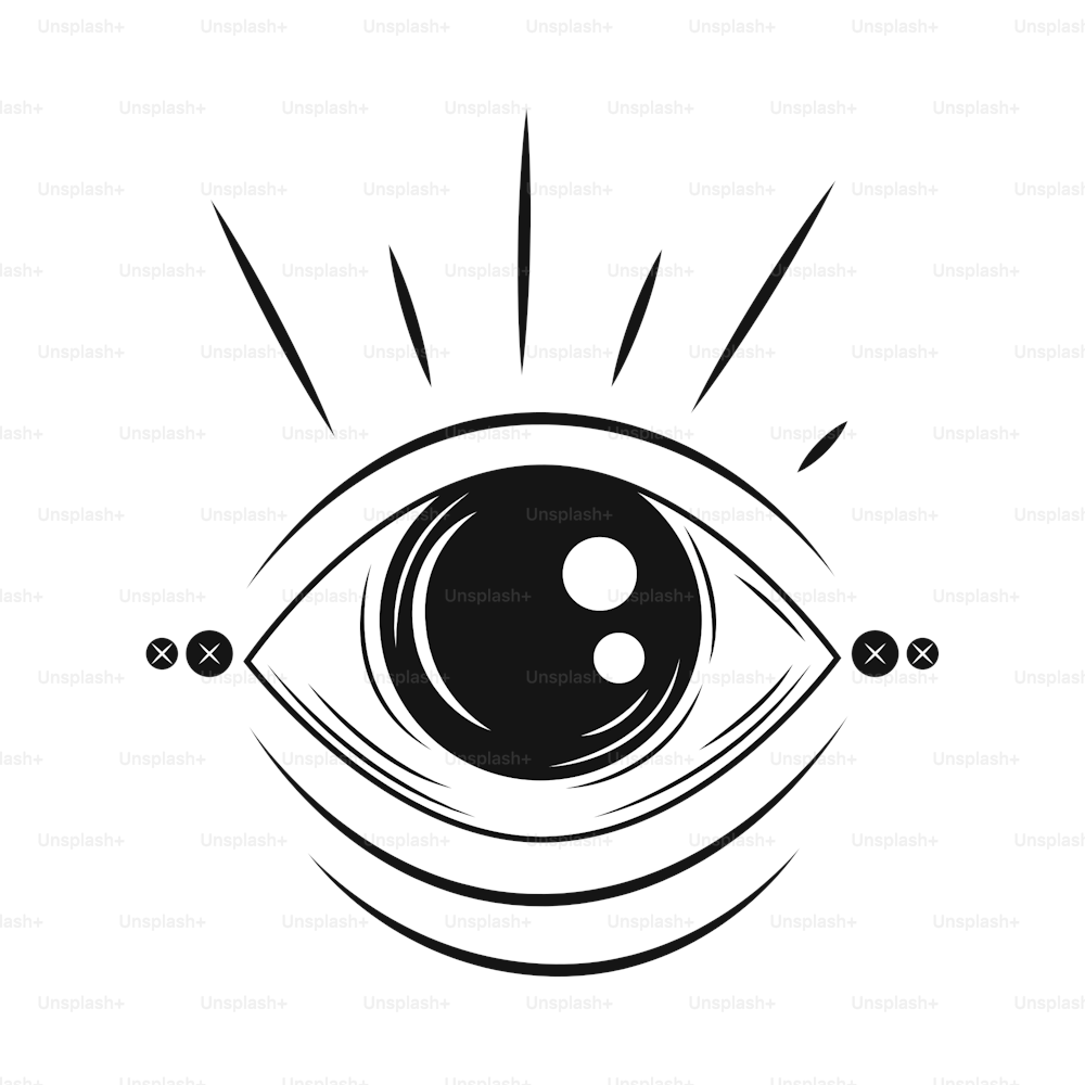 eyeball colorless esoteric icon isolated