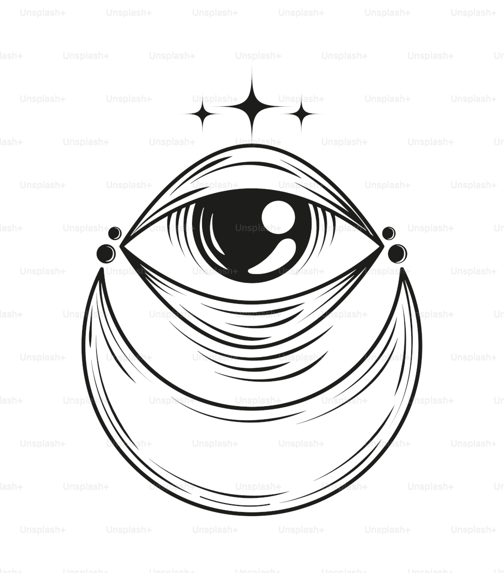 eyeball minimalist tattoo isolated icon