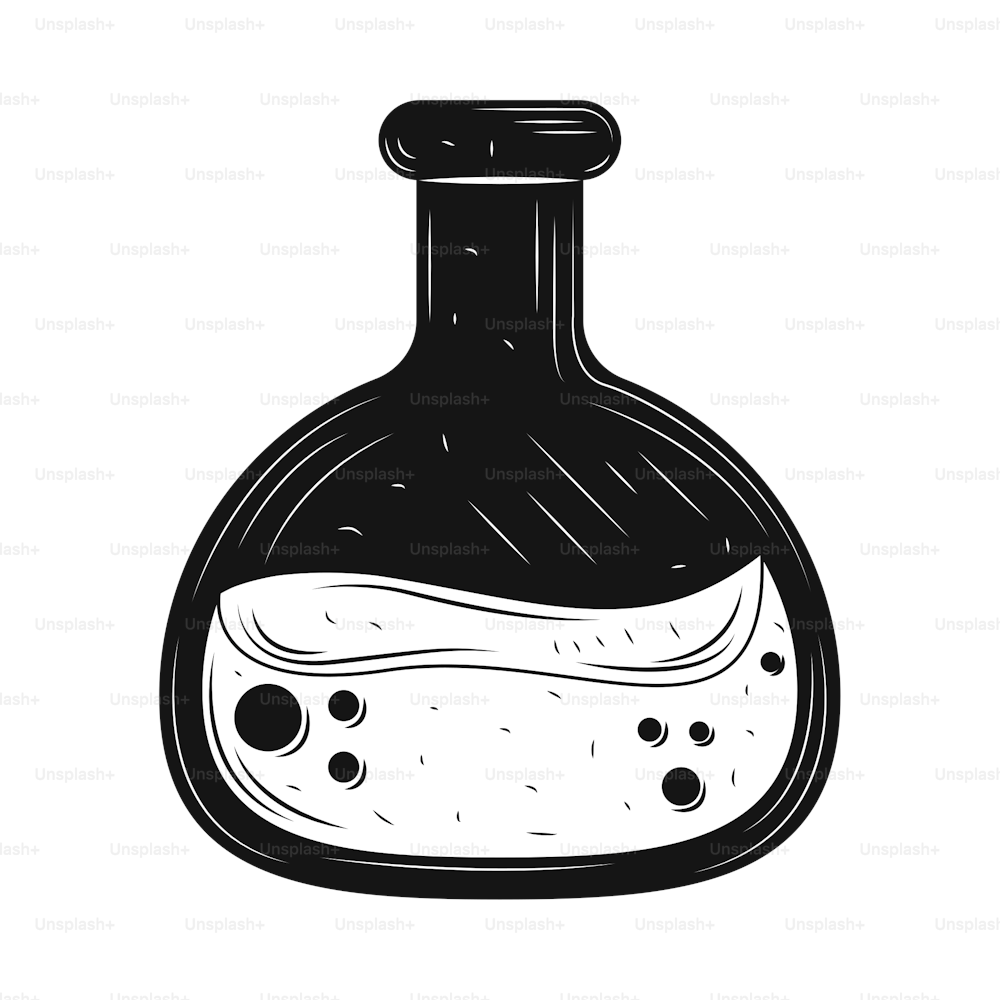 Botella de Elixir Icono esotérico incoloro aislado