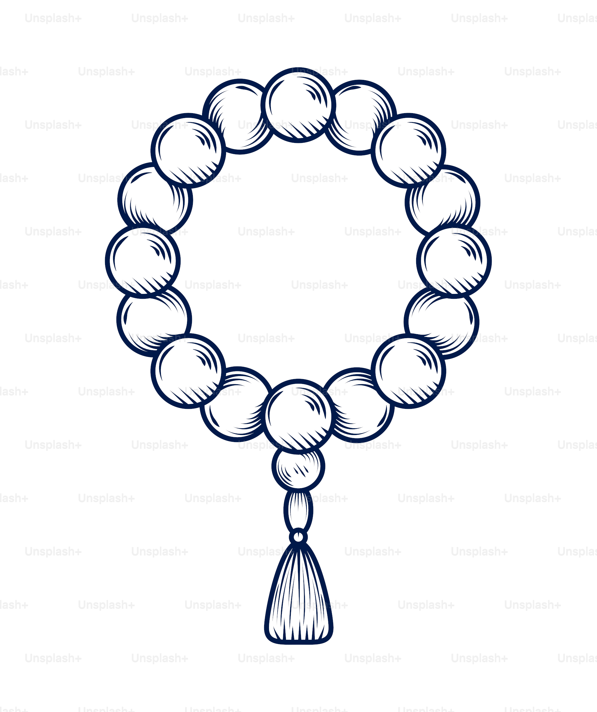 antique ornament arabic rosary icon isolated