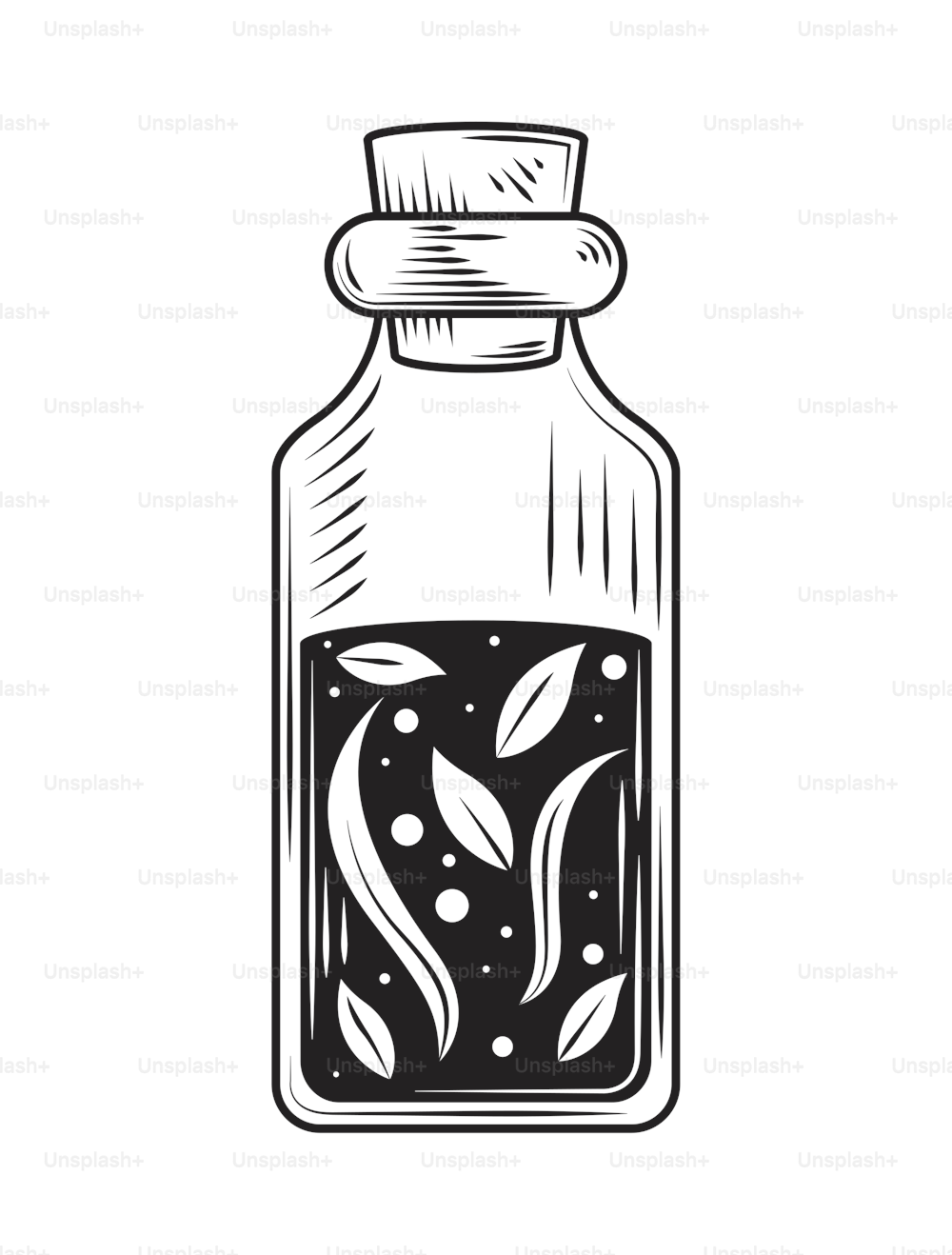 Icona isolata della bottiglia di pozione alchemica
