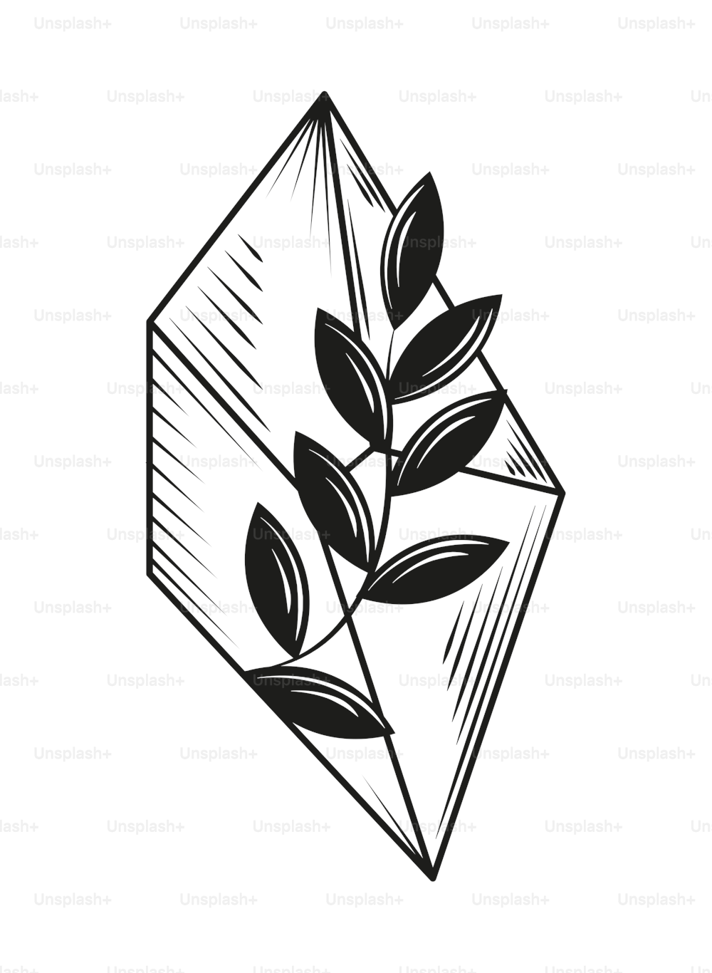 crystal minimalist tattoo isolated icon