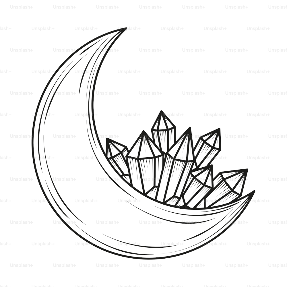 Mond minimalistische Tätowierung isolierte Ikone