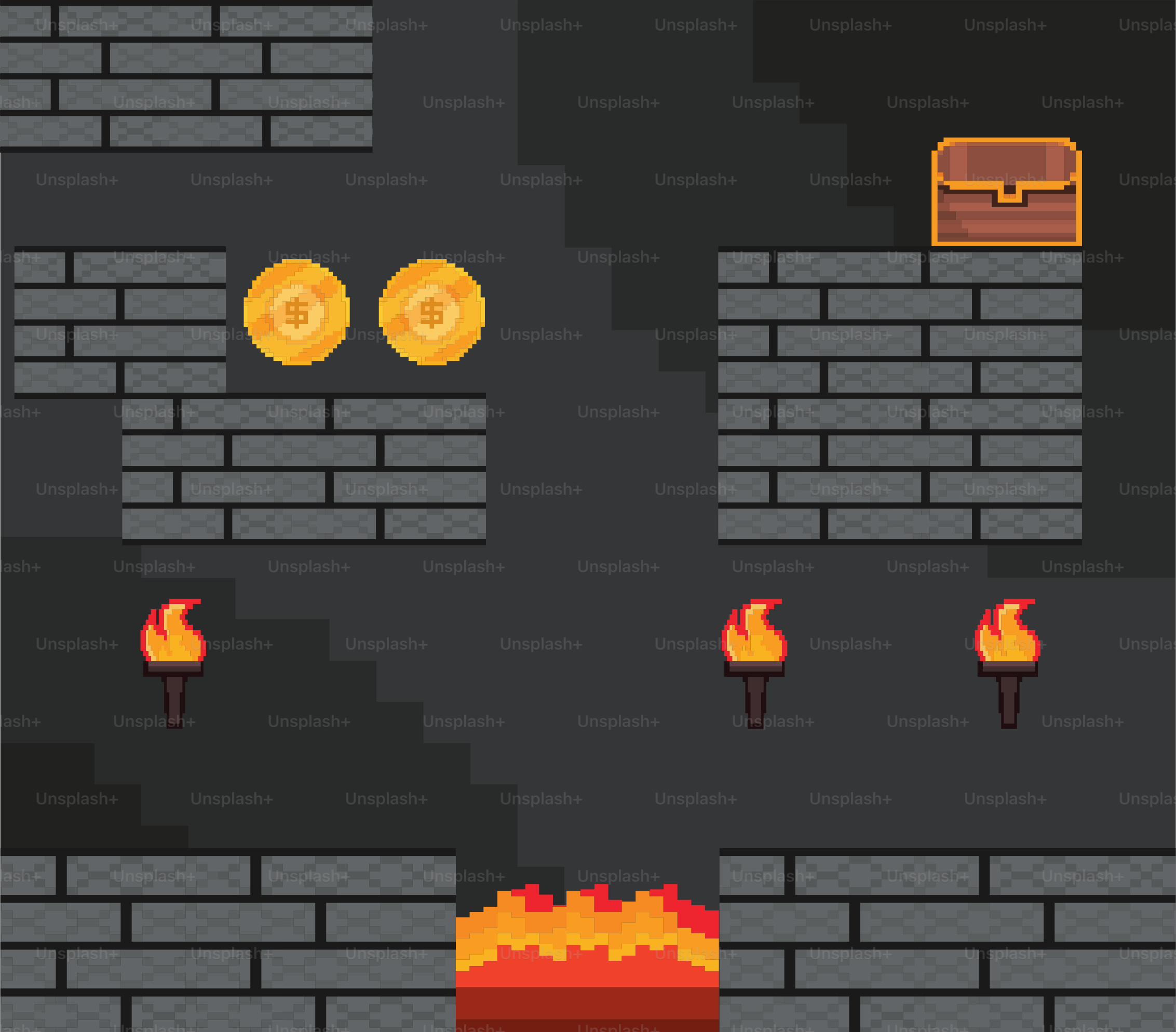 level of pixel game screen style