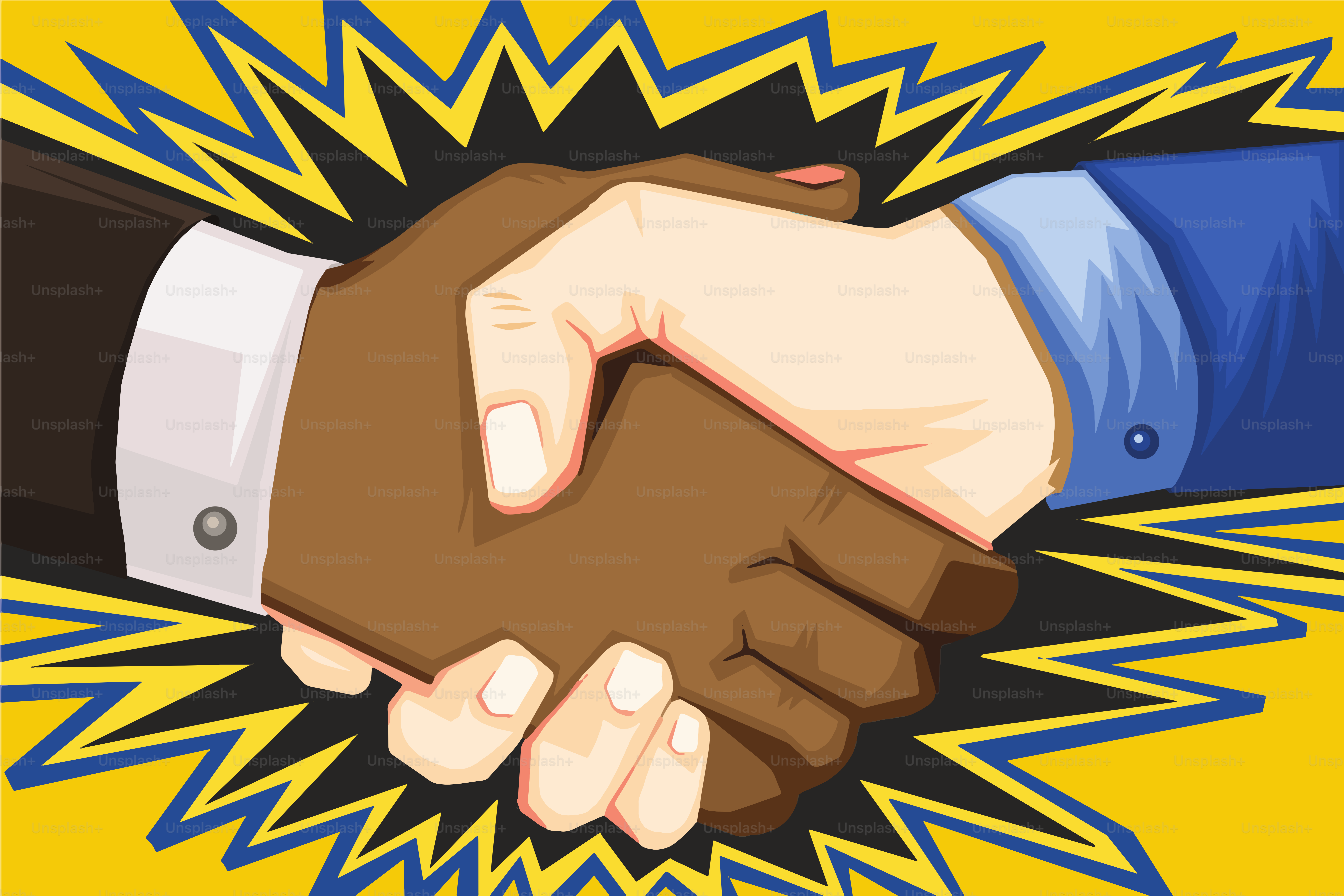 Handshake between African and a Caucasian man