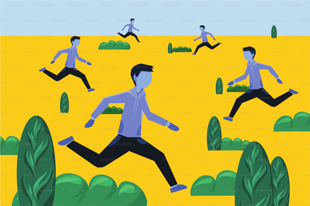 Männliche Läufer üben das Laufen in der Natur
