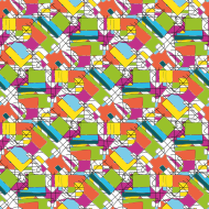 Illustration vectorielle d’un motif sans couture de lignes et de couleurs abstraites.