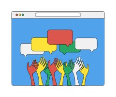 Vector illustration of a web browser with design elements. Colors are global and strokes editable for easier future editings.