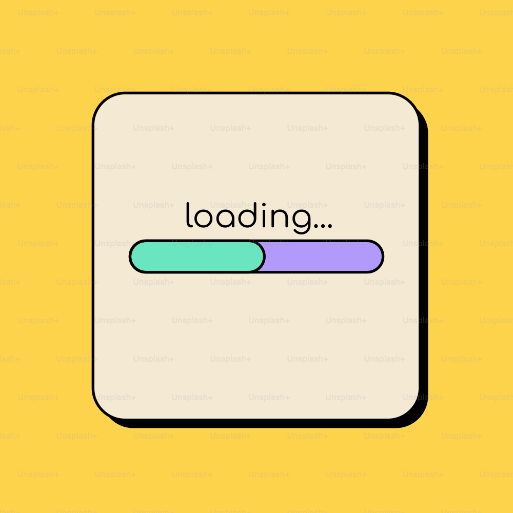 Vector illustration of a minimalist and colorful loading screen design element. Strokes are fully editable.
