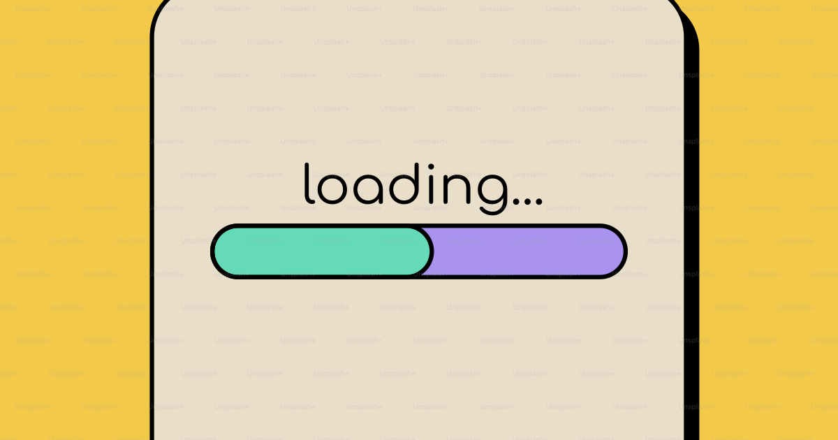 Vector illustration of a minimalist and colorful loading screen design ...