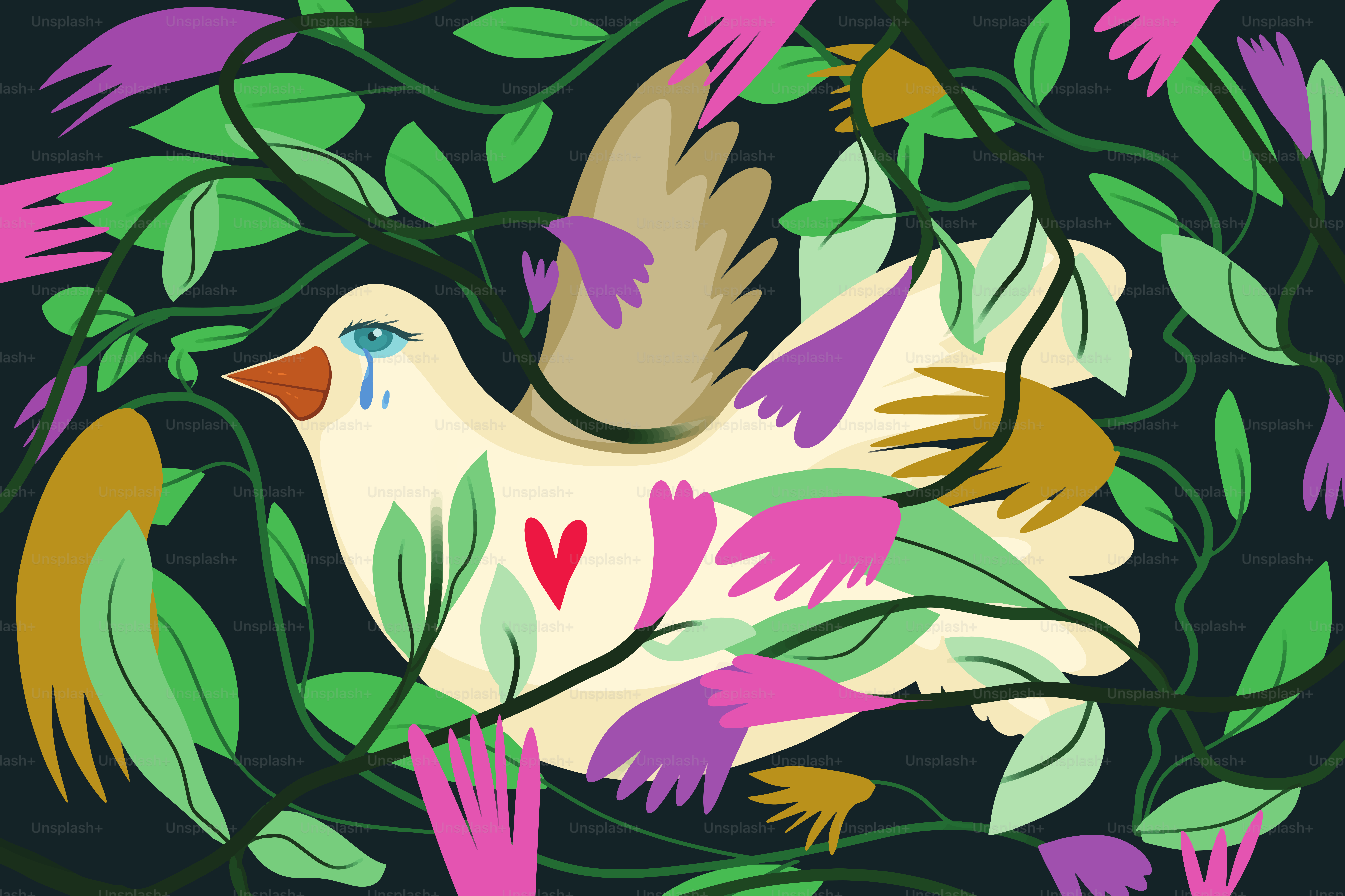 White dove of peace bringing a branch of olive tree