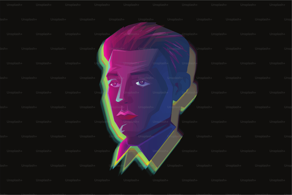 Porträt eines Mannes Hologramm