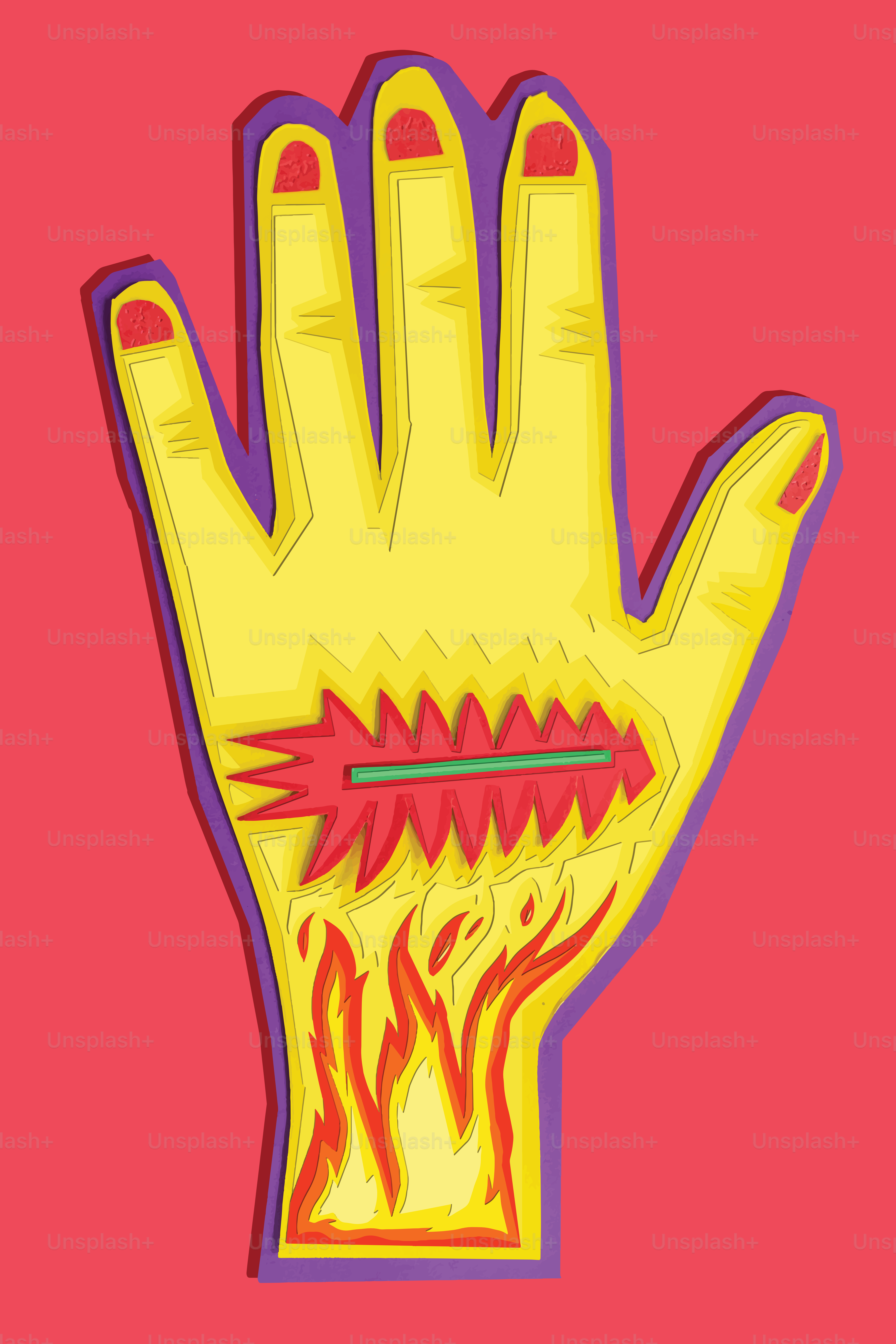 Illustration of Diverse raised hand