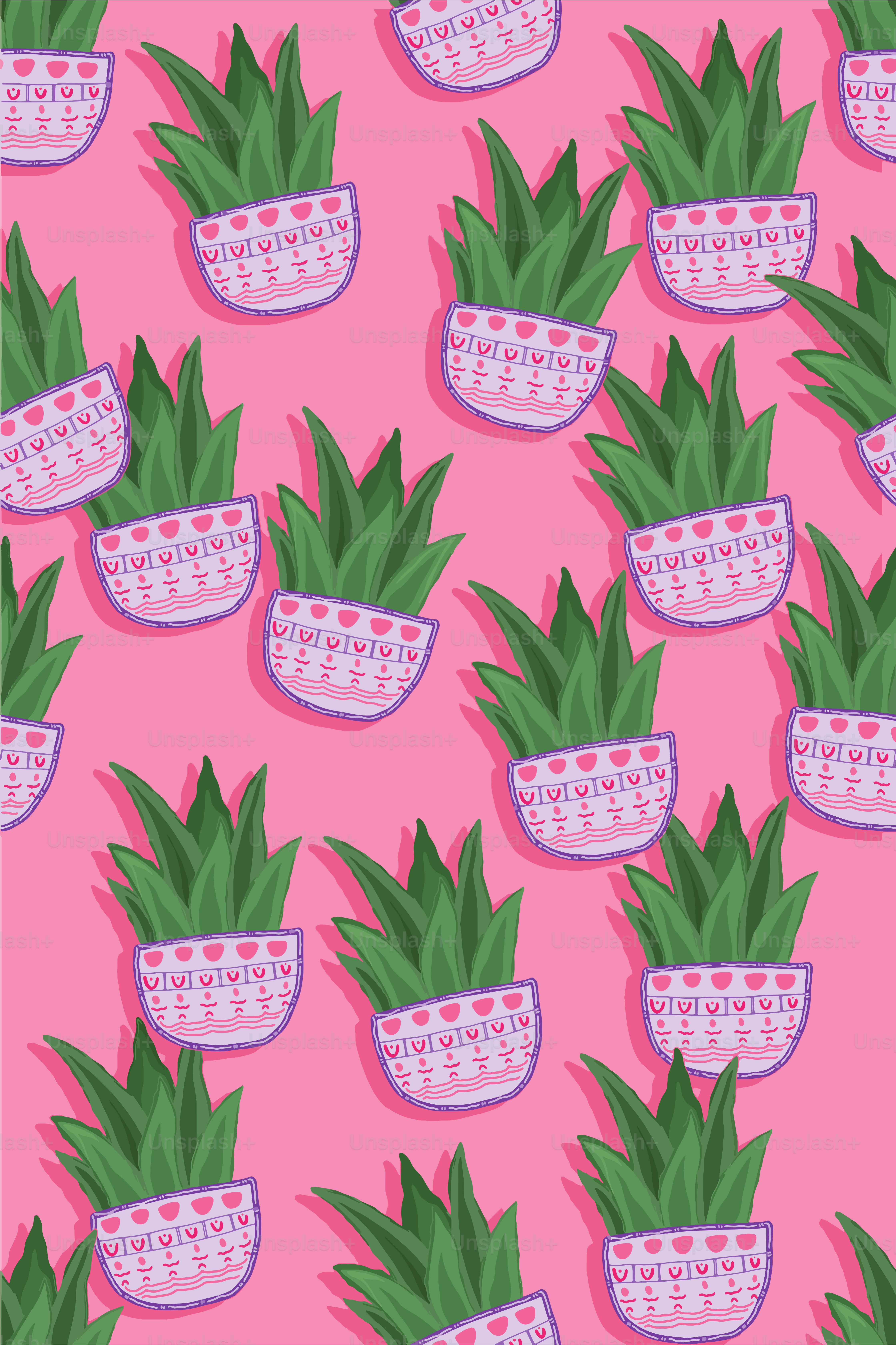 Seamless pattern  Aloe vera