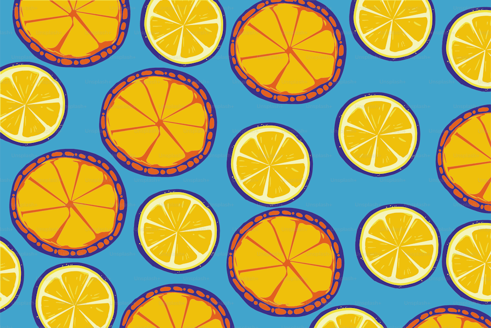 Fruity background with lemon pattern