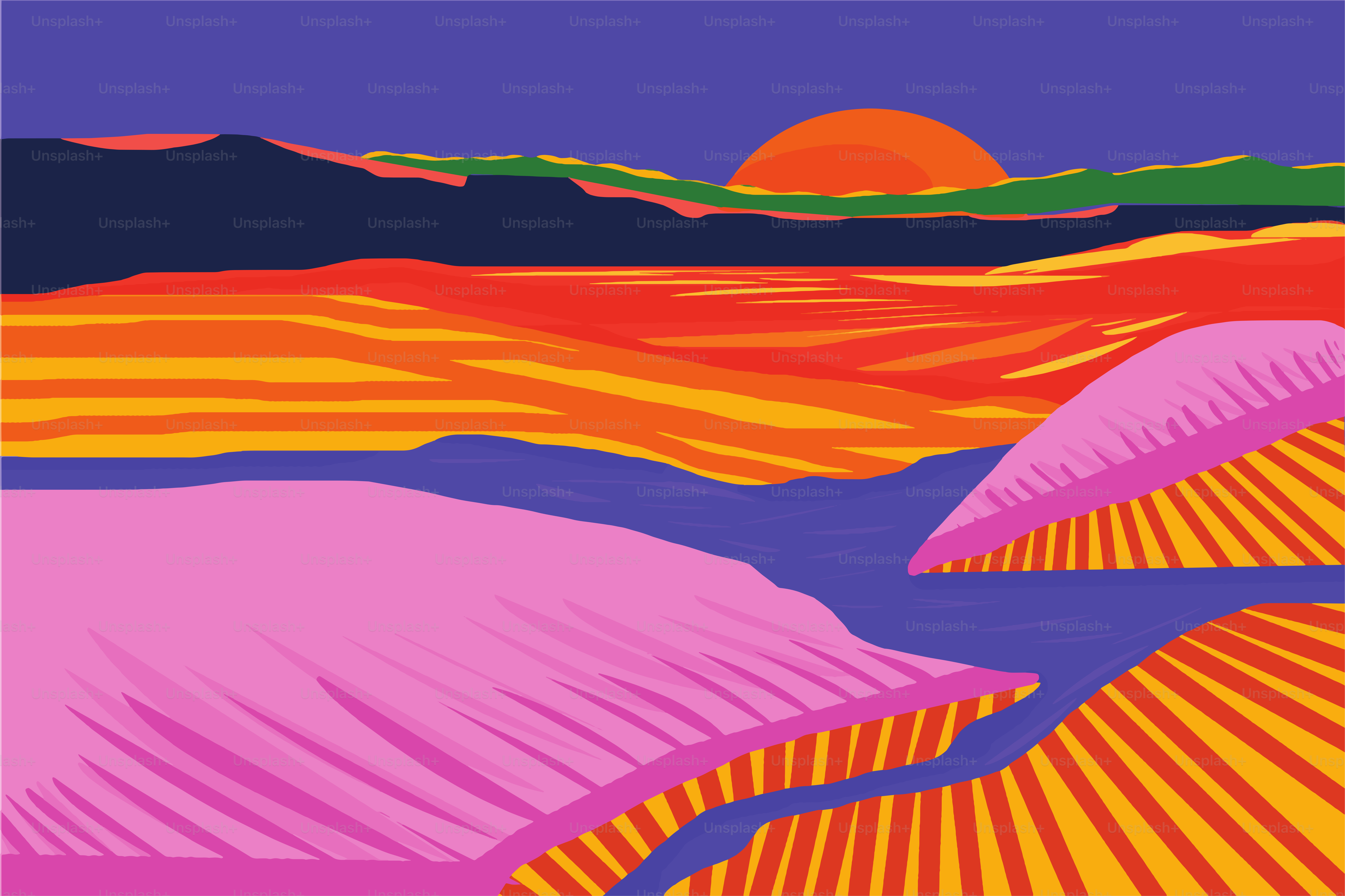 While looking towards the horizon you notice sun setting in beautiful warm colors