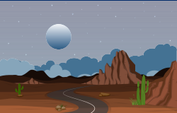 Magnifique paysage désertique de l’ouest avec illustration vectorielle de la falaise de la falaise du ciel