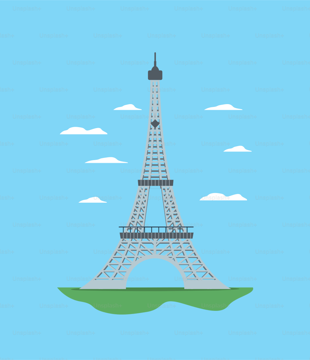 Torre Eiffel europa parigi monumento concetto illustrazione vettoriale dsign grafico