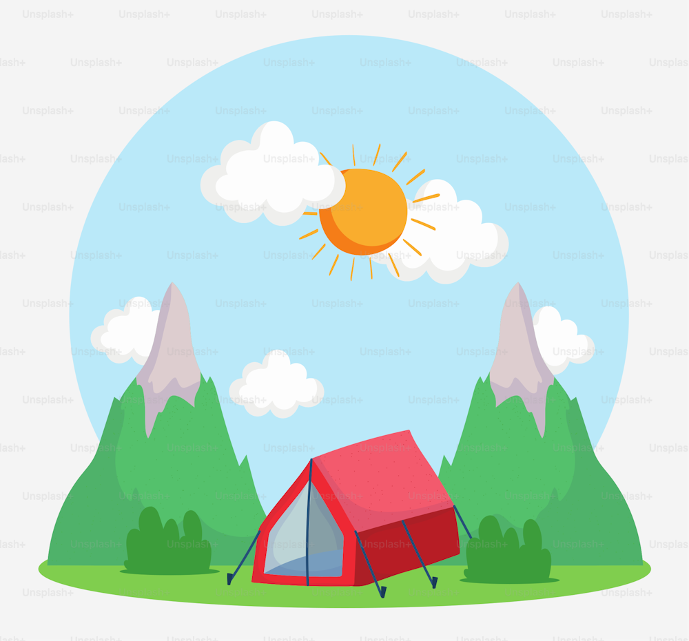camping mountains tent nature sky