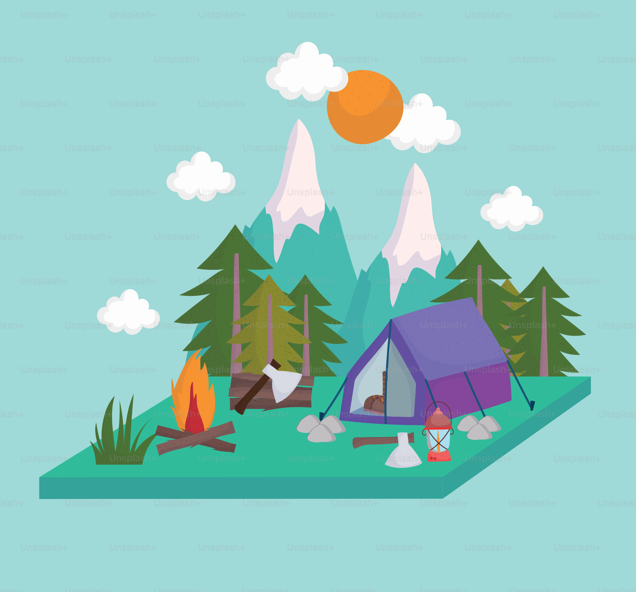 camping tent forest nature landscape