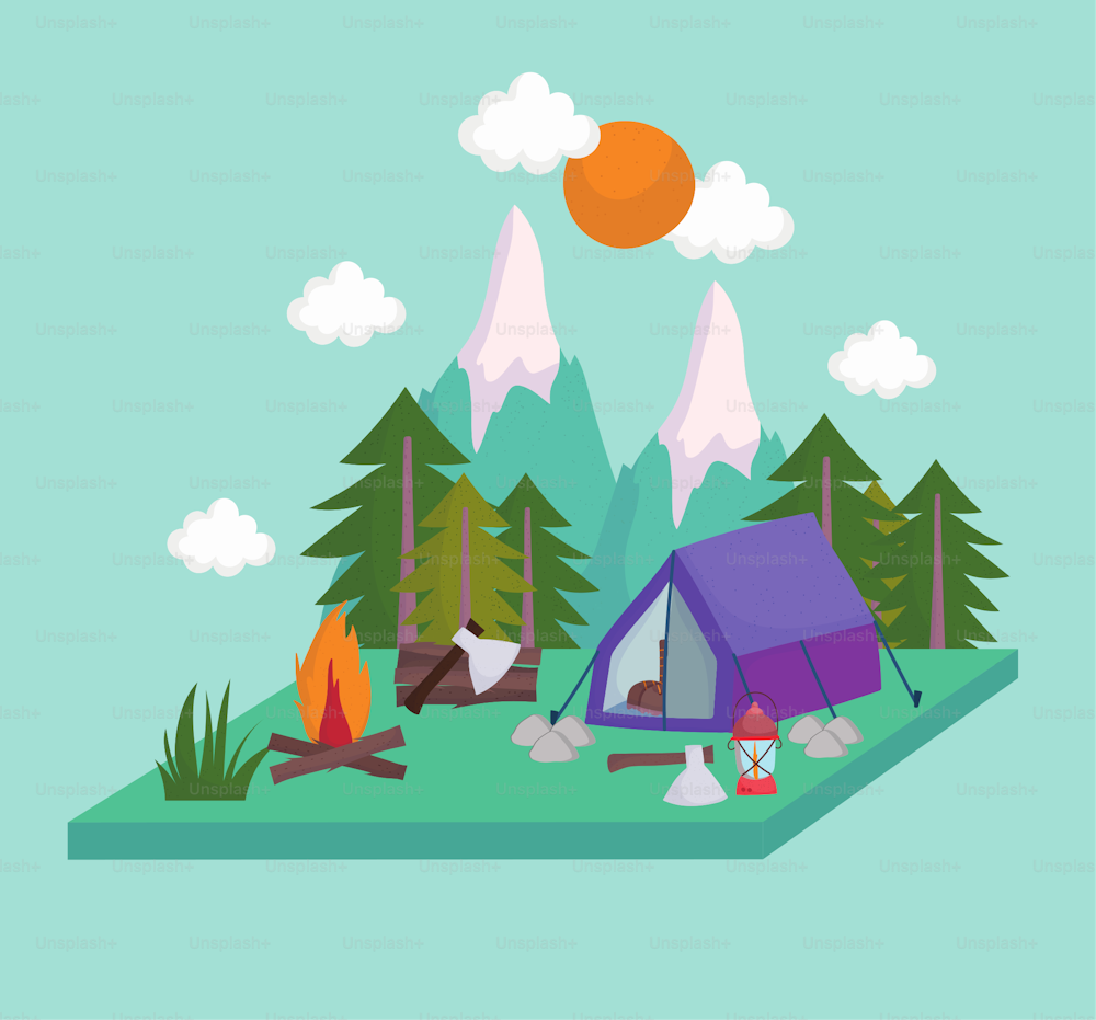 camping tent forest nature landscape