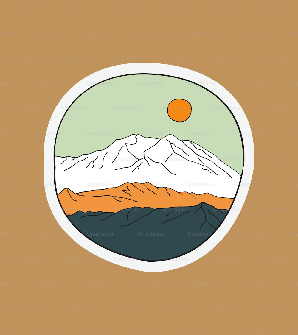 Vetor de design do Parque Nacional Denali para design de emblema, emblema, arte de camiseta, design de camiseta