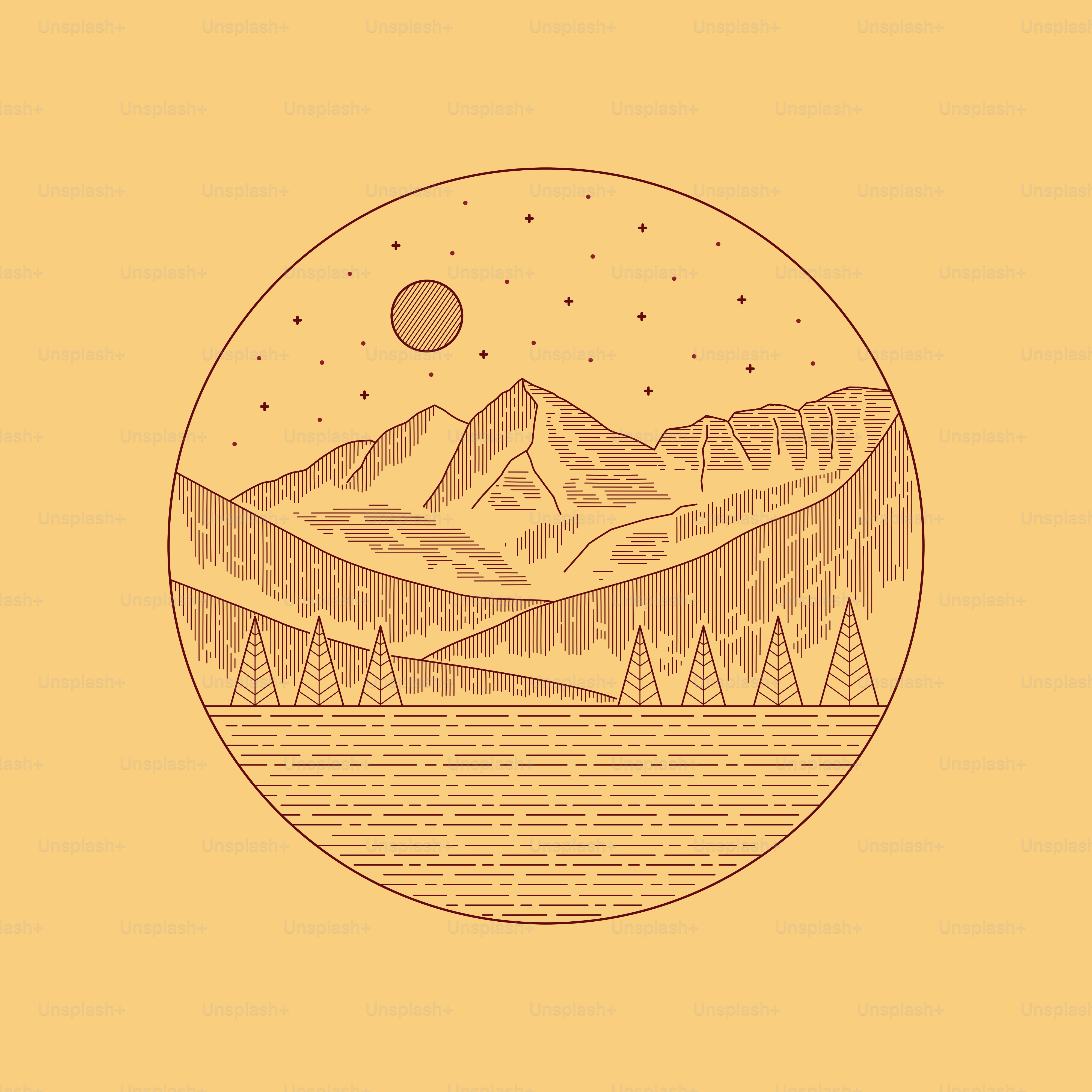 Elk Mountain, Colorado, em design de arte monolinha para distintivo, adesivo, patch, design de camiseta, etc