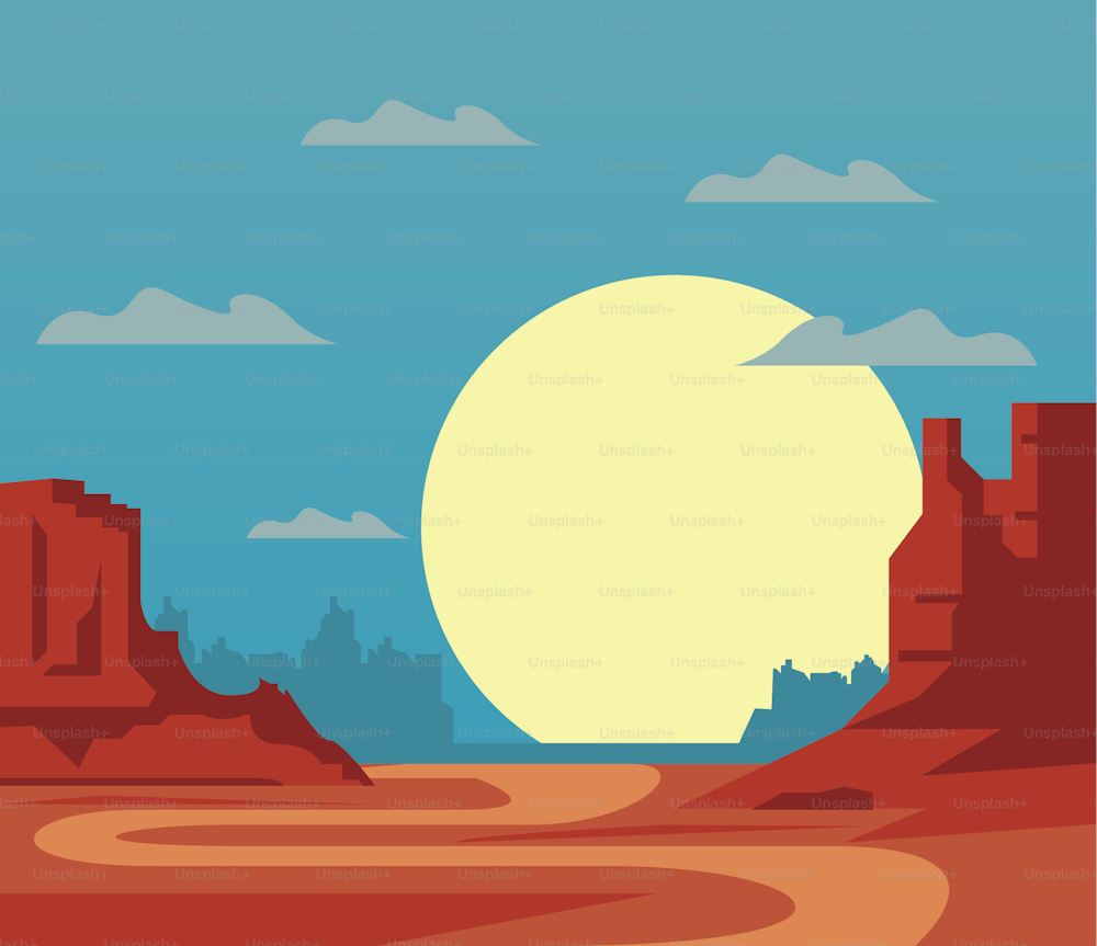 Escena del Salvaje Oeste del desierto soleado