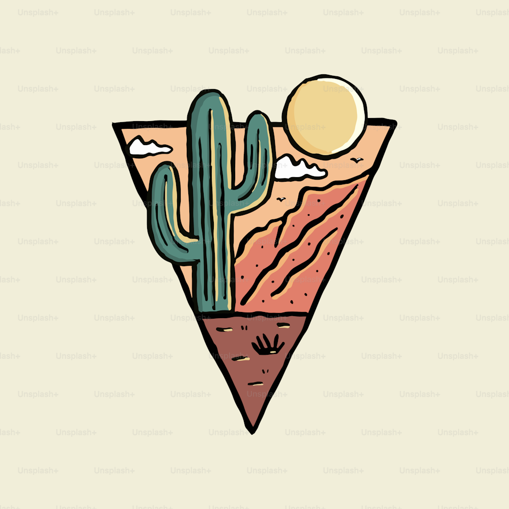 Ilustração do Parque Nacional de Saguaro no Arizona design para a natureza design ao ar livre
