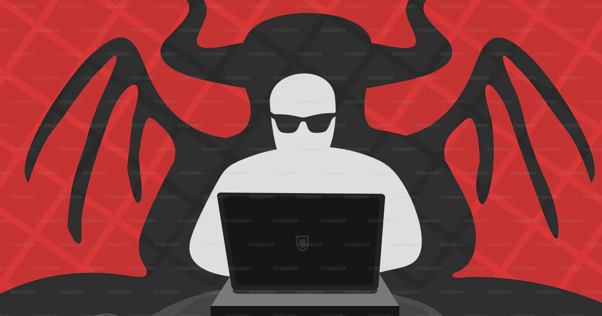 Lucifer Hacking Hacker and Computer Devil Vector Illustration eps 8 file format vector ...