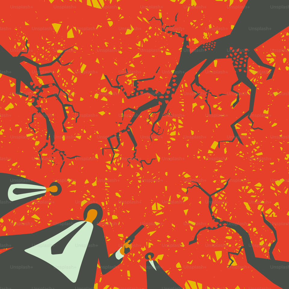 Des gens avec des armes à feu dans la forêt d’automne résolvent leurs problèmes