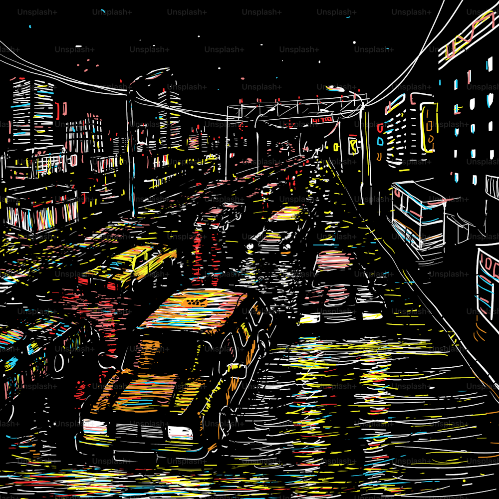Night city traffic eps 8 file format