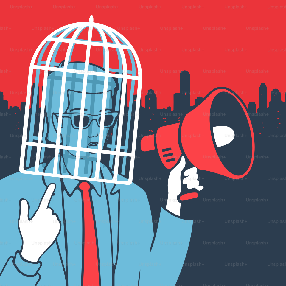 Vector Illustration Concept Freedom of Speech