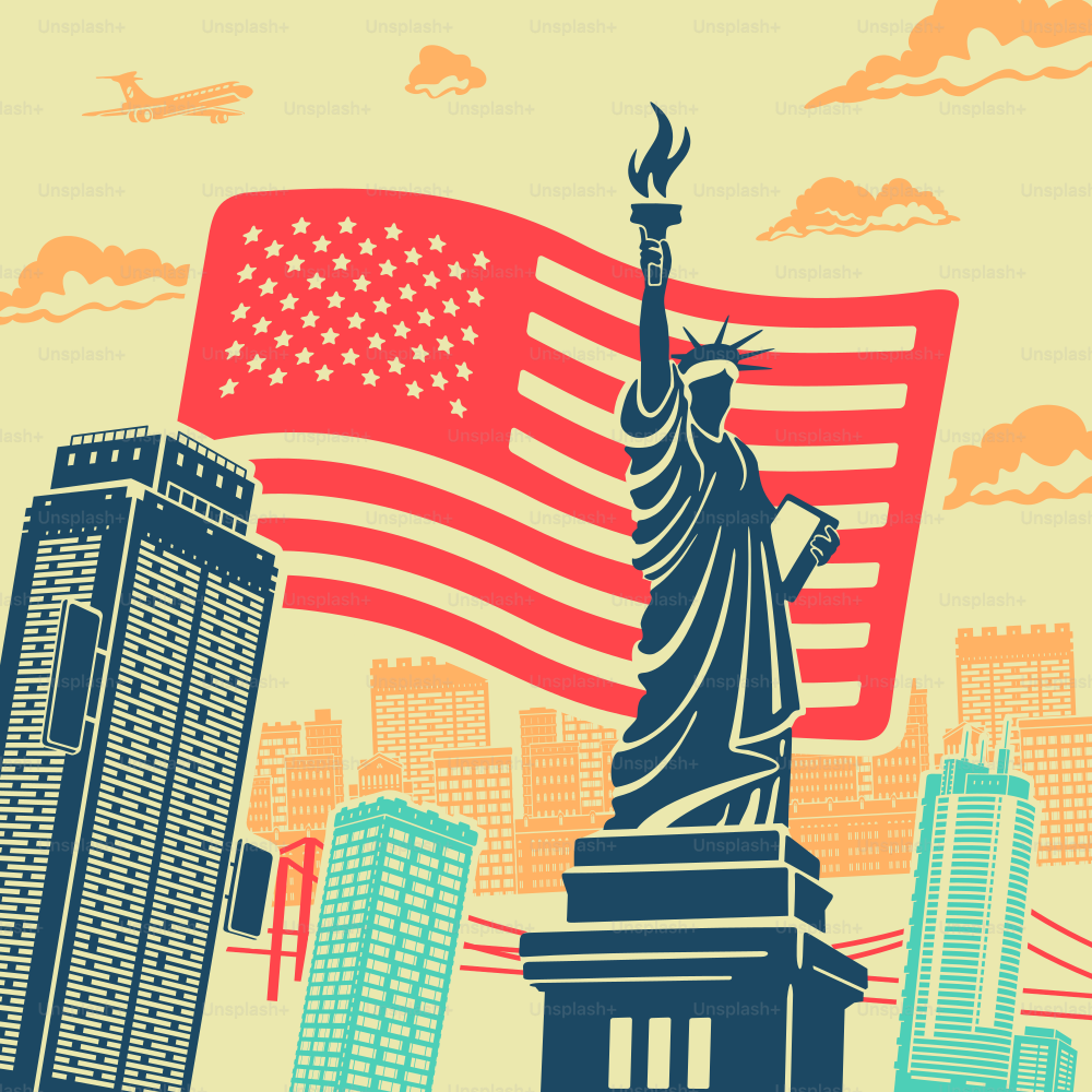 Statue of Liberty Vector Background eps 8 file format